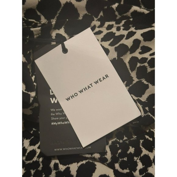 NWT Who What Wear Women's Animal Print Black Sleeveless Ruffle Trim Dress SZ XS - Picture 6 of 7